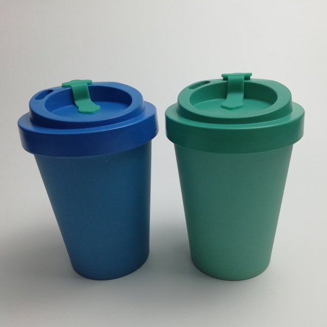 Bamboo Fiber Solid  Pure Color Mug With Lid 300 ml