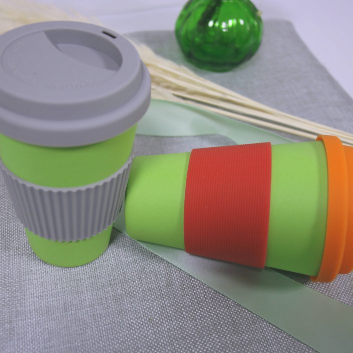 Mann Biodegradable Bamboo Fiber Cups with Green Color