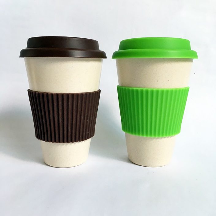 JCBF Bamboo Fiber Eco Cup with Lid 400ml