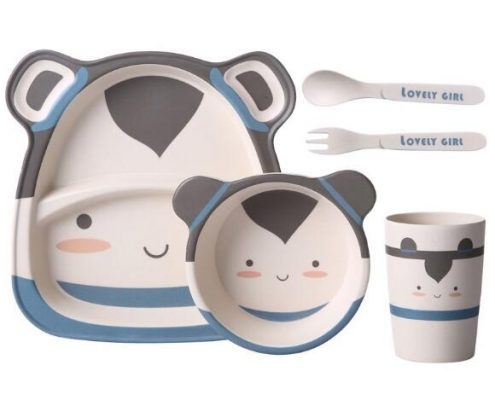 JCBF Eco-friendly Bamboo Fiber Kids Dinnerware Sets with Two Pattern